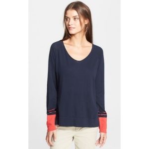 Vince. Stripe cuff sweater